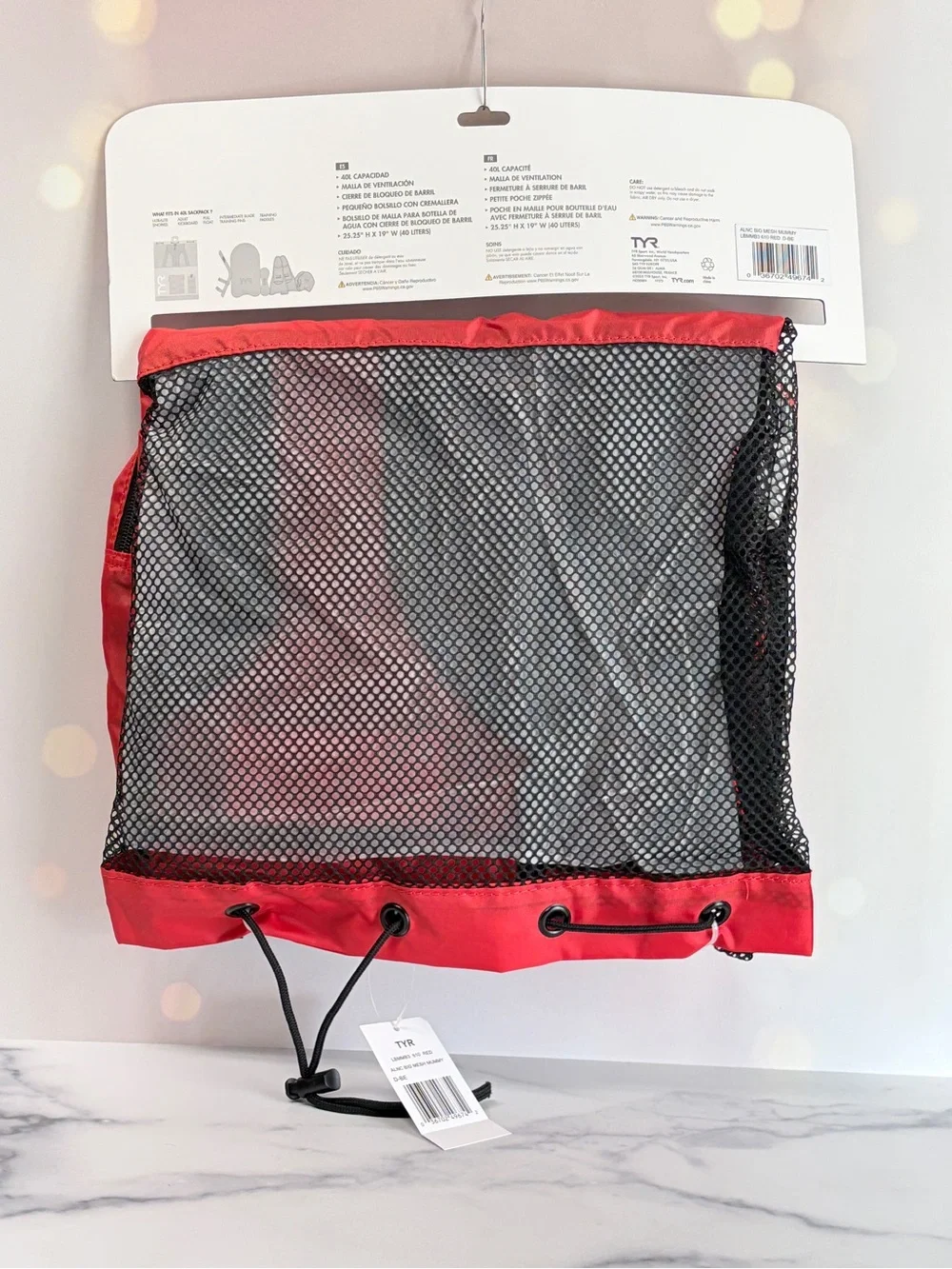 TYR Alliance Big Mesh Mummy Backpack 40L Red NWT